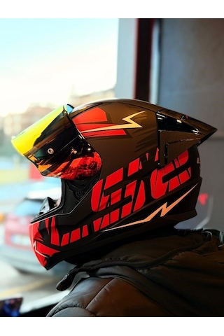 Ls2 Rapıd 2 Cromo Kask Mat Siyah Kırmızı