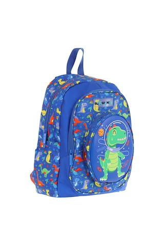 Kaukko Kids Üç Gözlü Erkek Çocuk Okul Sırt Çantası 3d Dinazor Detaylı - L5262 Mavi - Yeşil
