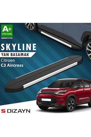 S-dizayn Citroen C3 Aircross Skyline Aluminyum Yan Basamak 183 Cm 2017-2024 A+ Kalite