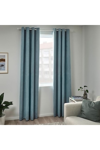 Ikea Bırtna Tül Perde 145x300 Cm Turkuaz-lacivert Çok Renkli