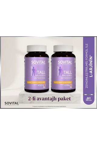 Sovıtal Tall Kolajen,l-arjinin,glukozamin Sülfat,kondroitin Sülfat,hyalüronik Asit İçeren Takviye Edici Gıda X2
