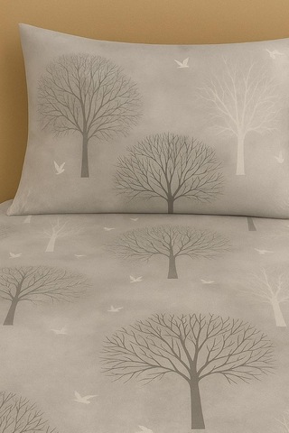Çift Kişilik Desenli Nevresim Takımı, 200 X 230 Cm, 2 Adet Kapaklı Yastık Kılıfı, Gri,%80 Pamuk Çok Renkli