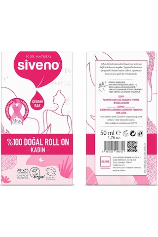 Siveno Doğal Roll-On Kadın 6 x 50 ML