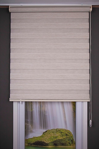 Oba Perde Bambu Pileli Zebra Perde Beyaz 140 x 190