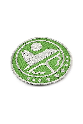 Çeçen Bayrak Nakışlı Yuvarlak Etiket (Yeşil) Çapı 8 cm