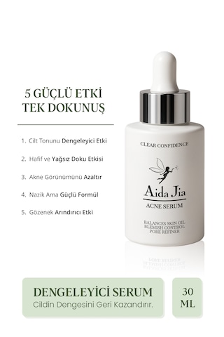 Aida Jia Salisilik Asit ve Glikolik Asit İçerikli Akne Komedon Siyah Nokta Karşıtı Serum 30 ML