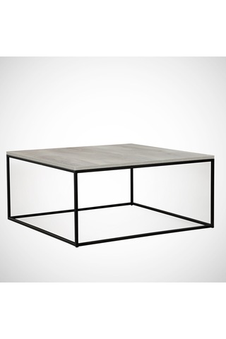 Poly Orta Sehpa Metal & Orta Masa Deniz Meşe /Metal Ayaklı Sehpa