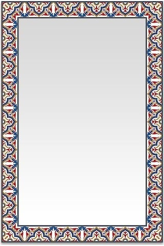 Orient Dekoratif Ayna Beyaz - Kırmızı - Mavi