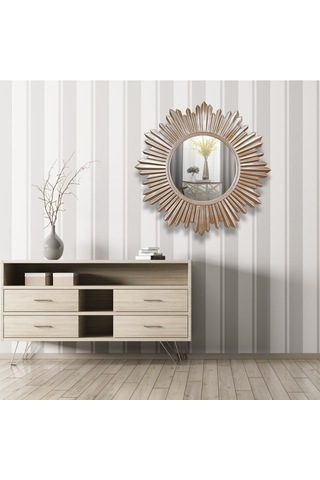 Armanda Yuvarlak Ayna Vizon Ceviz