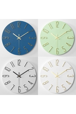 Trendooze Ve Şık Saati Oturma Odası Modern Duvar Dekoru Dayanıklı Beyaz Beyaz 30cm - Fc Beyaz