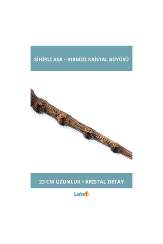 Polyester Sihirli Asa Kırmızı Kristal Detaylı 23 Cm 1 Adet