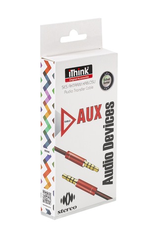 Ithınk Silver Aux Kablo Kırmızı 1 M