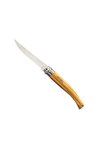 Opinel No.10 İnce Paslanmaz Çelik Katlanır Fileto Kamp Bıçağı Kahverengi