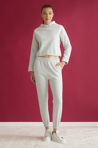 Fullamoda 3 İplik Basic Beli Stoperli Jogger Eşofman Takımı Grimelanj