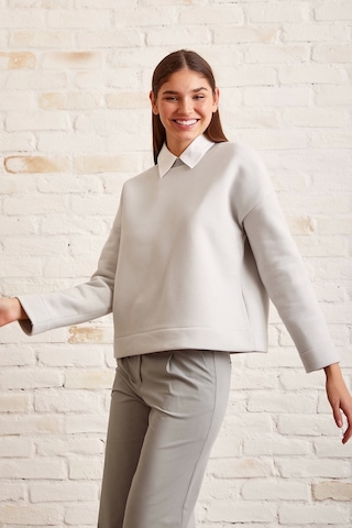 Never More Bisiklet Yaka Oversize Sweatshirt Mavi