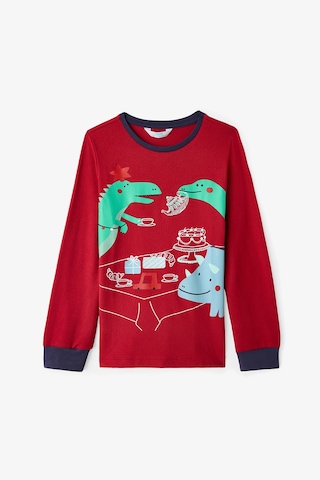 Penti Kırmızı Erkek Çocuk Dinozor Baskılı Uzun Kollu Termal Etkili Pijama Takımı