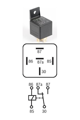 12V 30/20A Çift Platin Saplı Mini Röle 5 Fişli Bosch 0986AH0150