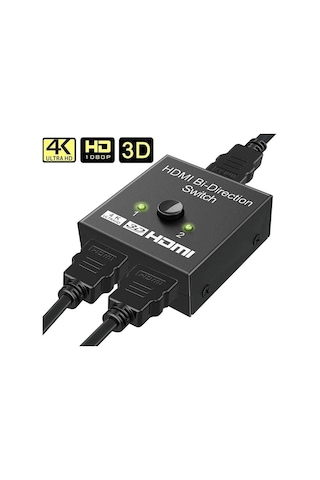 9444 2 Port Çift Yönlü Hdmi Switch Splitter Ekran Monitör Kaplama Çoklayıcı Çoğaltıcı Aynı Anda Ekrana Görüntü Vermez. Üzerindeki Düğmeyle Ekranlar Arası Geçiş Yapılır Sku: Smg8690010100290