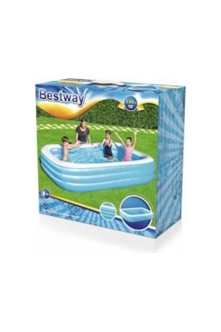 Bestway Havuz Jumbo Dikdörtgen Mavi Büyük Boy Aile Havuzu Çok Renkli
