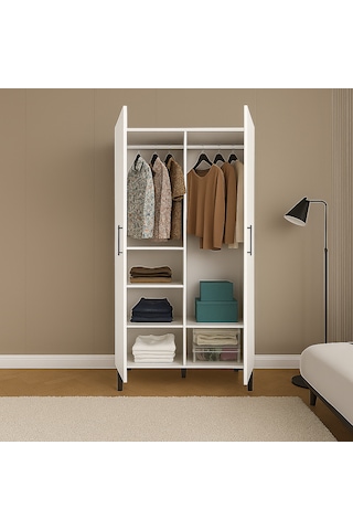 Mukotoys Minimalist 2 Kapaklı Elbise Dolabı Mdf 200 X 80 X 45