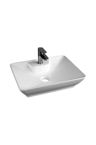Tezgah Üstü Set Üstü Lavabo 40 52 Delikli Quarter Bath Smooth Line Beyaz