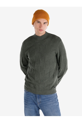 Colin's Colins Regular Fit Balıkçı Yaka Yeşil Erkek Kazak Cl1065745 Haki