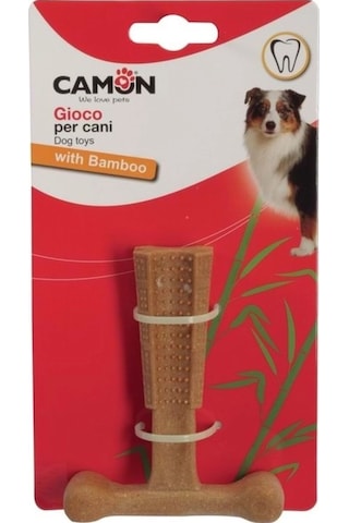 Camon Kemik Şeklinde Bambu Köpek Çiğneme Oyuncağı 18 Cm: Dayanıklı Diş Masaj Oyuncağı