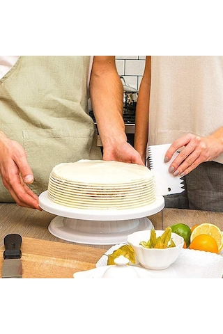 Hamur Kek Pişirme Kazıyıcı Fondan Pasta Kesici Aracı Mor 3 Adet/Takım