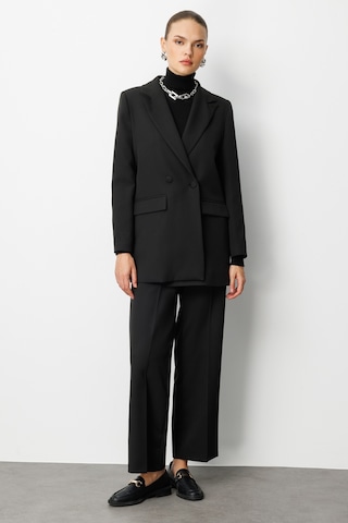 Mizalle Oversize Siyah Kruvaze Blazer Ceket Siyah