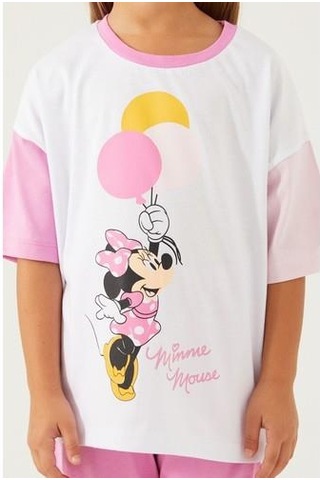 Mınnıe Mouse Kız Çocuk İkili Takım Beyaz