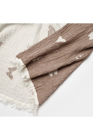 Biorganic Butterfly Feeling Müslin Battaniye 90x90 Cm 64739 Ekru