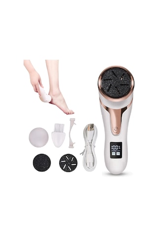 Moveevo Şarj Edilebilir Elektrikli Ayak Törpüsü Pedikür Zımparası Su Geçirmez 2 Hız Ayak Nasırı - Beyaz