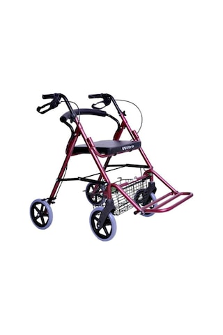 Comfort Tage Ayak Pedallı Rolatör Aluminyum Rolatör 4 Tekerli Yürüteç Rollatör Lüx Oturaklı