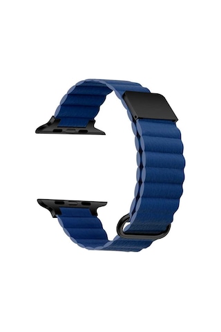 Watch 7 41mm Uyumlu Krd-78 Pu Deri Kordon Strap Kayış Mkst- Lacivert