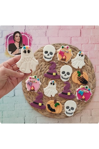 Halloween Cadılar Bayramı Konseptli Karışık Butik Kurabiye - 20 Adet