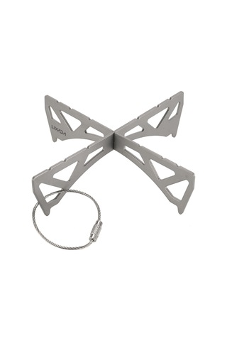 Mufunye Titan Standlı Kamp Çadır Ofeni Tutucu, Ultra Hafif Yürüyüş-fişleme Piknik Izgarası Destek Aparatı Gümüş