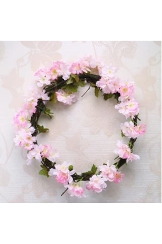 Yapay Çiçek Bahar Dalı Sarmaşık Japon Kiraz Çiçekli 230 Cm 18 Çiçekli 1.kalite Dolanabilen Model - Pembe