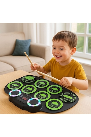 Dijital Şarjlı Bas Bateri Davul Elektronik Roll Up Drum Taşınabil