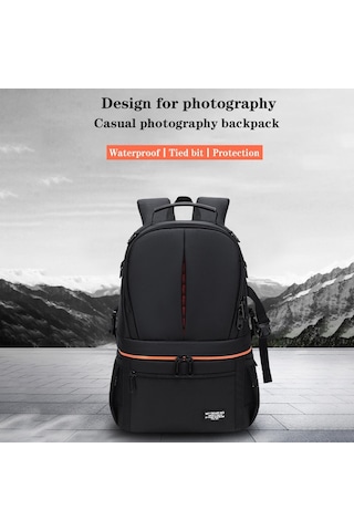 Sones Büyük Kapasiteli Su Geçirmez Sırt Çantası Seyahat Omuzları Kamera Çantaları Siyah Izgara İç Kırmızı