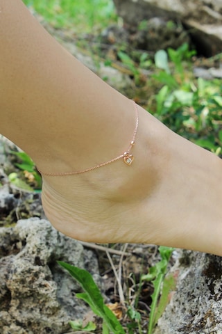 Argentum Concept Zirkon Taşlı 925 Ayar Gümüş Toplu Kalp Halhal - H000601 Pembe