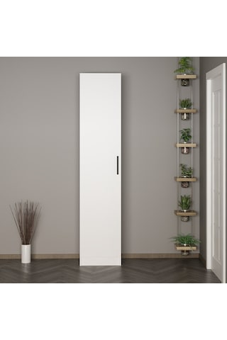 Minar Kale 210 Cm 1 Kapaklı 1b Raf Portmanto Beyaz