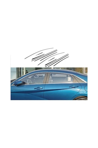 Hyundai Uyumlu Elantra 2021- Cam Çerçevesi Paslanmaz Çelik