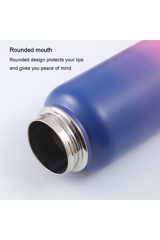 40oz 1150ml 304 Paslanmaz Çelik Çift Katmanlı Vakum Saplı Spor Su Isıtıcısı Dış Mekan Taşınabilir Termal Kupa Siyah