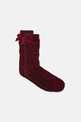 Suwen Fluffy Velvet Ribbon Soket Çorap Wss12010288102 Bordo