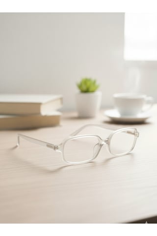 Glamy Kare Model Optik Uyumlu Mavi Işık Korumalı Gözlük Modern Çerçeveli Trend Şık Ve Modern Beyaz