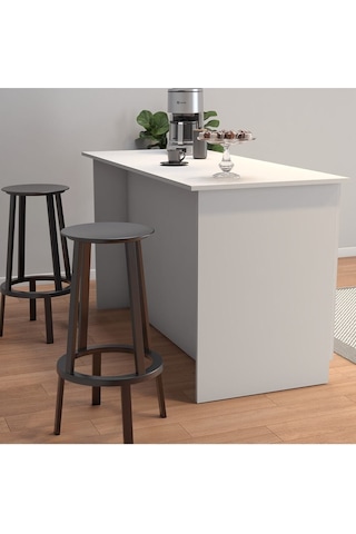 Patentli 160lık Benzila Mutfak Adası, Ada Mutfak, Çok Amaçlı Mutfak Dolabı, Mutfak Masası Beyaz