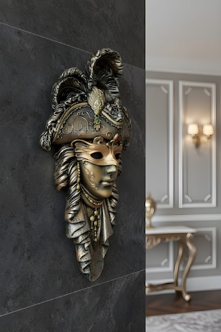 Korsan Maskeli Duvar Mask Kahve-bronz 30x18cm