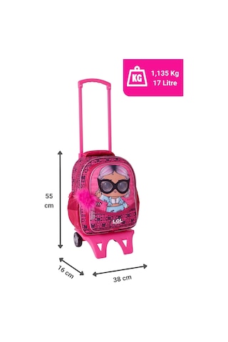 Lol Surprise Bb Air Lisanslı Çıkarılabilir Çekçekli Kız Çocuk Okul Çantası 2183 Pembe - Mavi