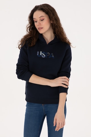 U.S. Polo Assn. Kadın Lacivert Kapüşonlu Basic Sweatshirt 50307711-VR033