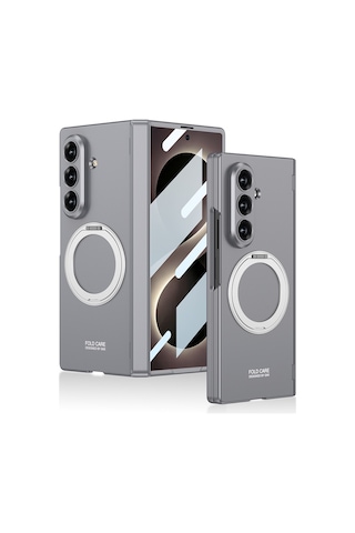 Nihcase Samsung Galaxy Uyumlu Z Fold 8 Ultra Kılıf M-safe Şarj Özellikli Kıpta Kpt-07 Ring Standlı Sert Pc Kapak